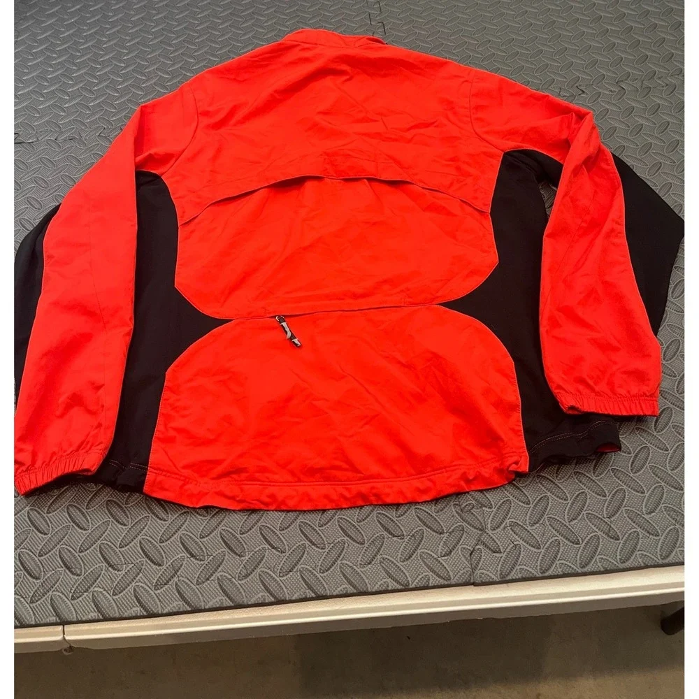 Nike Windbreaker Womens M Red‎ Black Dri-Fit Full Zip Running Sporty